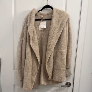 Hem & Thread Plush Cream Cardigan